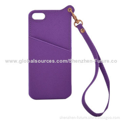 Fashion Design Case for iPhone 5/5S, with Card Slots and Strings